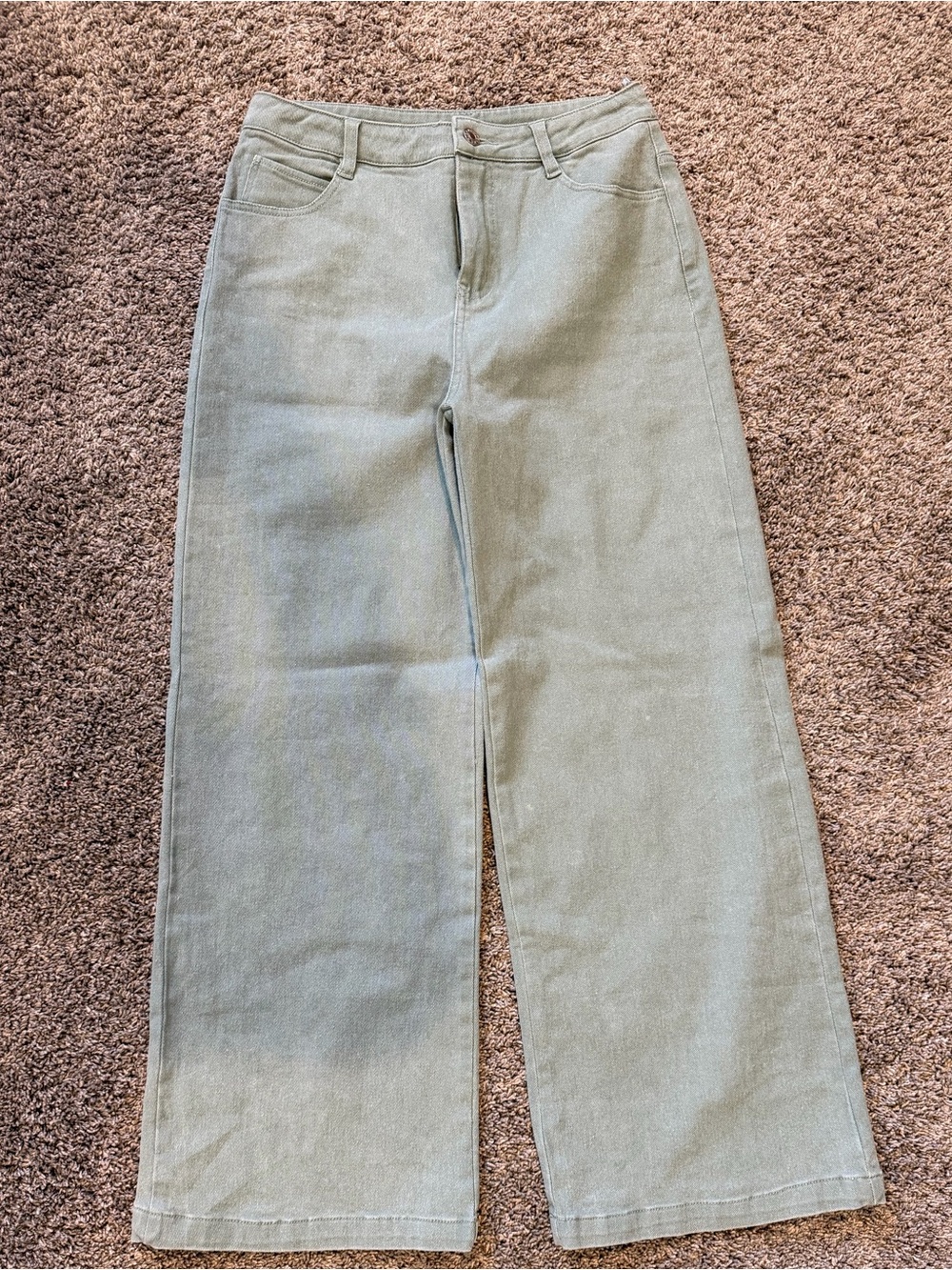 entro Wide-Leg Jeans in Light Sage Green